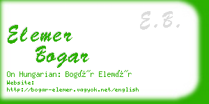 elemer bogar business card